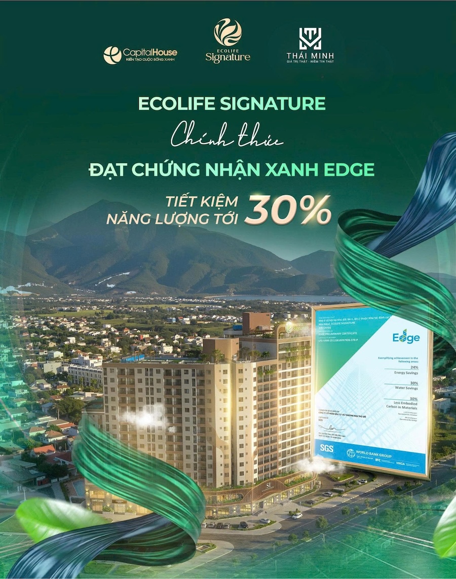 ECOLIFE SIGNATURE CHÍNH THỨC ĐẠT CHUẨN XANH EDGE
