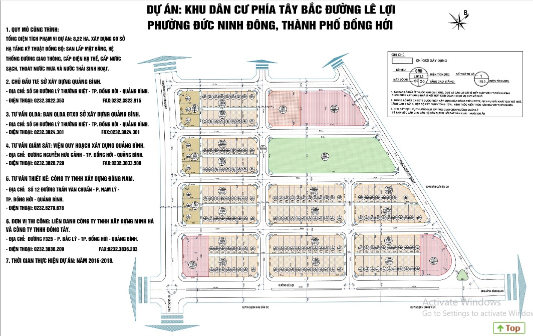 DỰ ÁN KDT TÂY BẮC LÊ LỢI , TP ĐỒNG HỚI
