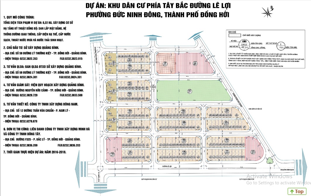 DỰ ÁN KDT TÂY BẮC LÊ LỢI , TP ĐỒNG HỚI